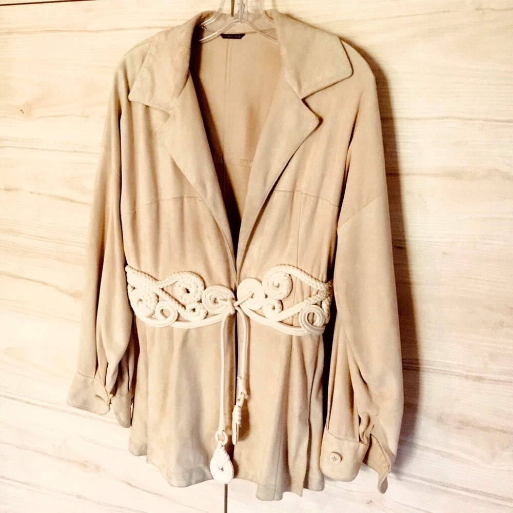 Gianfranco Ferre suede embroidered jacket.